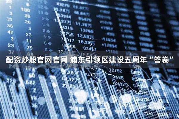 配资炒股官网官网 浦东引领区建设五周年“答卷”